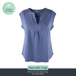 Orvis Womens Anna V-Neck Top with Crochet Lace Inset